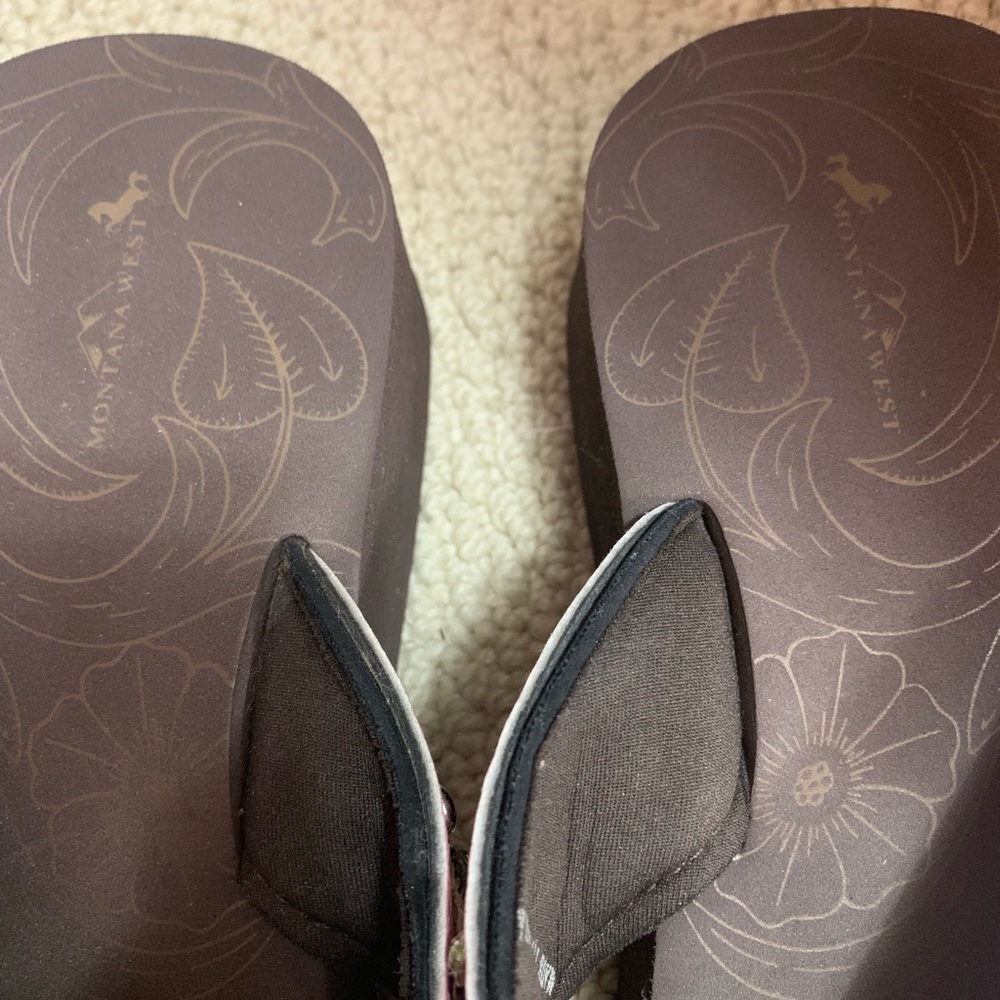Montana West Cross Pink Zebra Bling Flip Flops View 5